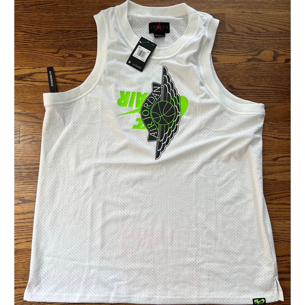 Nike Jordan Air Jumpman Mesh Jersey Wings Men's Tank White BQ8479 100 Size 2XL - Picture 15 of 15
